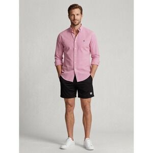 Polo Ralph Lauren Pink White Mens Slim Fit Gingham Button Down Shirt Size Small